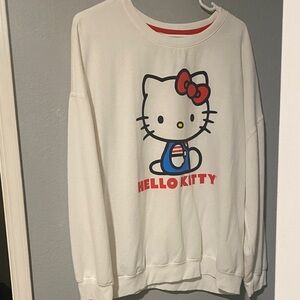 Sanrio Hello Kitty White Sweatshirt with Red Highlights